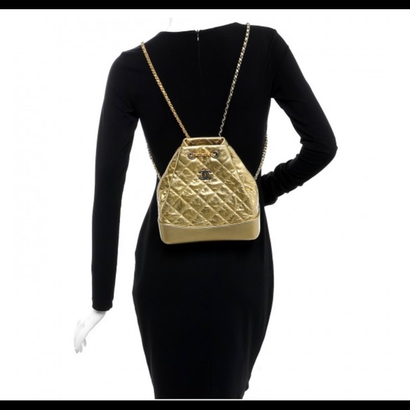 Chanel Metallic Gold Leather Small Gabrielle Backpack - Picture 11 of 11